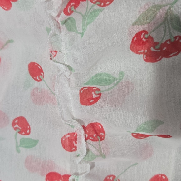 Cherry Print Ruffled Scarf - Picture 2 of 2